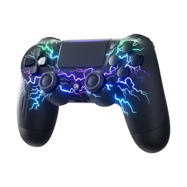 ECHTPower Wireless Controller für PS-4, LED Game Controller kompatibel mit PS-4/Slim/Pro/PC, Gamepad mit Dual Vibration, RGB, 1000 mAh Akku, 6-Achsen, Touchpad, Kopfhörer-Buchse, Screenshot