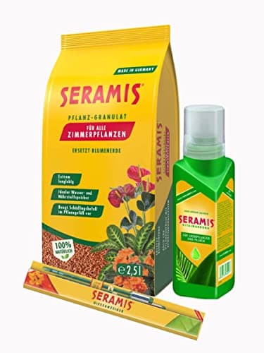 Pflanzgranulat für Zimmerpflanzen 2,5 l & Vitalnahrung Grünpflanzen 200 ml & Gießanzeiger 2er Set