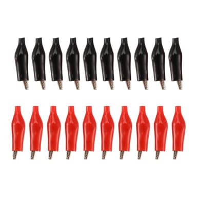 Diheohg Diheohg(R)20 Stueck 10 Schwarz & 10 Rot Weichplastikueberzogene Krokodilklemme Test Clip