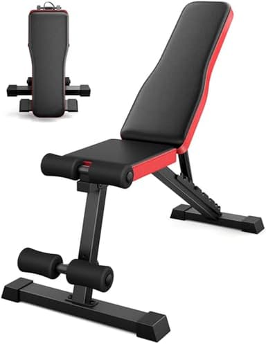Rockvale Verstellbare Hantelbank Klappbar Trainingsbank Schrägbank mit 9-Fach Verstellbarer Rückenlehne für Ganzkörper-Workout 300KG Gewichtskapazität