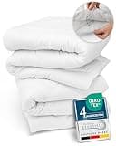 4 Jahreszeiten Bettdecke 135x200 cm Allergiker Bettdecke – 2 Bettdecken 1x Leichte Sommerdecke & 1x Winterdecke mit Druckknöpfen Ultrasonic-Veredelung & Temperaturausgleichend – BeauNuit FS