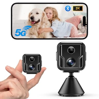 MILFECH 5G WiFi Mini Kamera,2K Überwachungskamera Innen,Kamera Überwachung Innen,WLAN Kamera mit Bewegungsmelder/Nachtsicht/ZweiWegeGespräch/Lange Batterielaufzeit/Cloud-Speicherplatz für Home Office