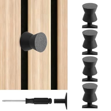 GEEKHOM 4er Haken für Akustikpaneele Ohne Bohren Akustikpaneele Zubehör Set Inkl. Montagezubehör - Kleiderhaken Garderobenhaken Wandhaken für Akustikwände - Stabile & Flexible & Wandmontage - Schwarz