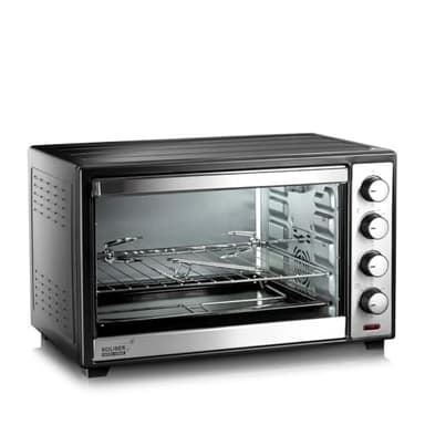 Koliber SUPERMAX X 3000W Backofen 48L Umluft Drehspieß Familienofen Pizzaofen Edelstahl 2000W Ober Unterhitze Timer Innenbeleuchtung Tischbackofen Schwarz