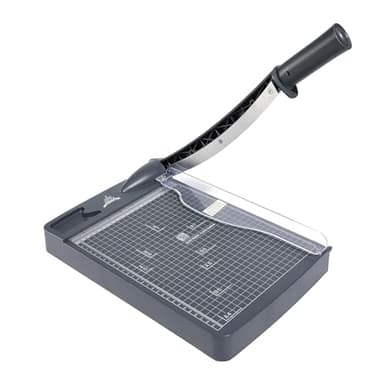 JIELISI Papierschneider (Bis 80g A4, 12 Blatt Schneidleistung) Manuell Schneidemaschine, Papierschneidemaschine, Hebelschneider, Schere für Papier und Fotos, höchste Präzision(Dunkelgrau)