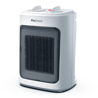 Pro Breeze 2000W Mini Heizlüfter Energiesparend Leise Elektroheizung 3 Heizstufen. Keramik Heizlüfter. Betrieb im Büro, Wohnzimmer, Schlafzimmer oder Terasse – Weiß