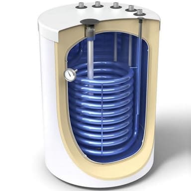 Warmwasserspeicher Unterstellspeicher mit 1 Wärmetauscher, Anschlüsse oben in der Größe 120 L Liter