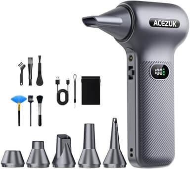 Elektrische Staubgebläse Druckluftspray 350000U/min für PC Reinigungsset,12000mah Compressed Air,100-stufig einstellbares Mini-Luftgebläse Tastatur Reinigung für PC, Elektronik, Sofa, Auto