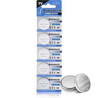 CR2450L Batterie für OOONO 5er Pack u.v.m - CR 2450 3V Knopfzellen auslaufsicher & mit Langer Haltbarkeit - CR 2450L Batterien, Kompatibel mit Knopfzellen CR2450, Batterie 2450, 2450 Batterie