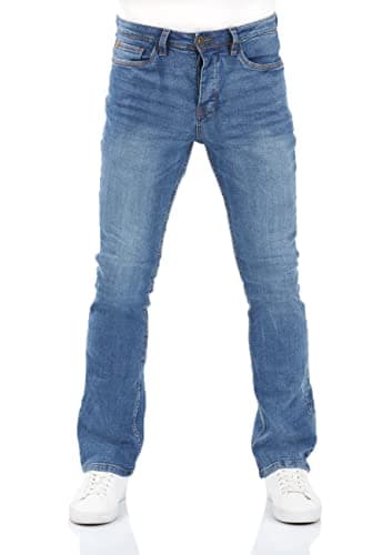 riverso Jeans Herren Stretch Bootcut RIVFalko Jeanshose Hose Denim Blau w34, Farbe:Middle Blue Denim (M236), Größe:34W / 34L