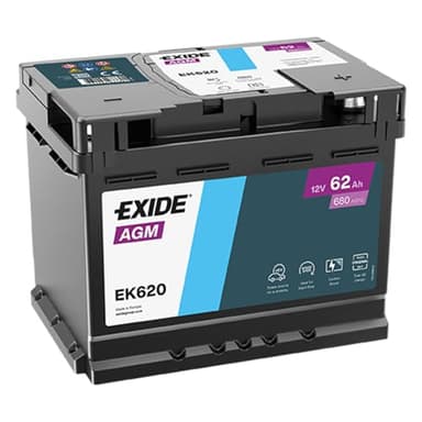 Autobatterie EXIDE 62, Ah 680, A/EN EK620 L 242mm B 175mm H 190mm NEU