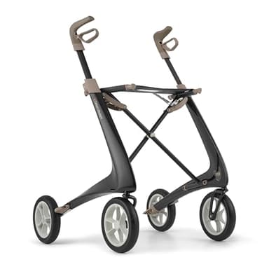 byACRE Carbon Ultralight Rollator - Welt leichtester Carbon Rollator - nur 4,8kg (Schwarz, Klassisch)