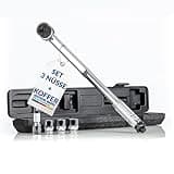 NTG Drehmomentschlüssel 1/2" Zoll 40-210 Nm inkl. 3 Stecknüsse 17 | 19 | 21mm + Verlängerung inkl. Koffer | sehr präzise und robust | Auto Motorrad
