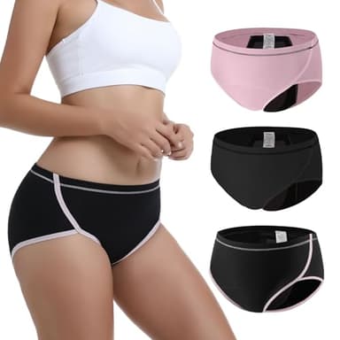 Carer 3er Pack Damen Inkontinenzslip – Wiederverwendbare Periodenslips mit 120 ml Saugeinlage für Inkontinenz und Periodenschutz schlichtes Design Größe S