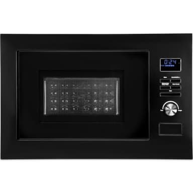 Bomann® Einbaumikrowelle mit Grill und Heißluft | 60cm | 900W Mikrowelle | 1300W Grill | 2300W Heißluft | inkl. Grillrost und Drehteller | 25L Einbau Mikrowellengerät | MWG 3001 H EB schwarz