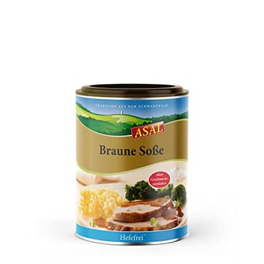 Asal Braune Soße ohne Hefe 500 g für 5 Liter - eine Bratensauce in bester Qualität, ohne Geschmacksverstärker und Hefeextrakt, ideal für Allergiker, vielseitig einsetzbar