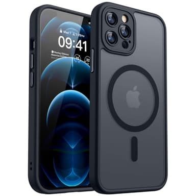CANSHN für iPhone 12 Pro Hülle mit Kameraschutz für Magsafe (TOP Militärschutz & Magnetkraft) Extrem Haltbarkeit Hülle iPhone 12 Pro Case Stoßfest, Schwarz