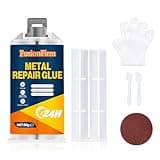 Metallreparaturkleber, 80g Flüssigmetall Hitzebeständig, Zweikomponentenkleber Metall für Metall auf Metall, Kunststoffe, Edelstahl, DIY-Kunsthandwerk, Aluminiumlegierung, Metallrohr (80g)