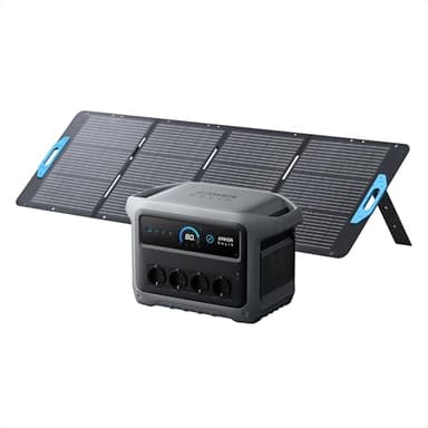 Anker SOLIX C1000 Gen 2 Tragbare Powerstation mit 200W Solarpanel, 2.000W (Spitzenleistung 3.000W) Solargenerator, vollständige Aufladung in 49 Minuten, 1.024Wh LiFePO₄-Akku für Notstrom