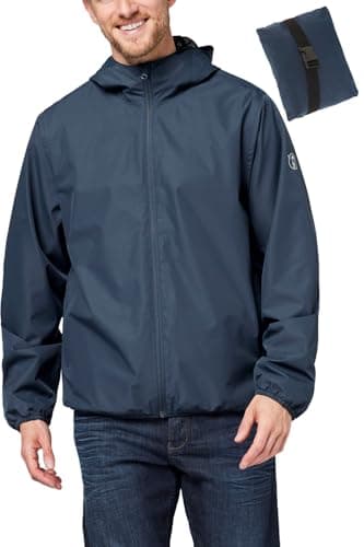 Chiemsee Regenjacke Herren wasserdicht und atmungsaktiv I Größe XL I Leichte Regenjacke faltbar I Funktionsjacke Logo, Kapuze & Seitentaschen I Wasserdichte Jacke Herren in 3 Farben