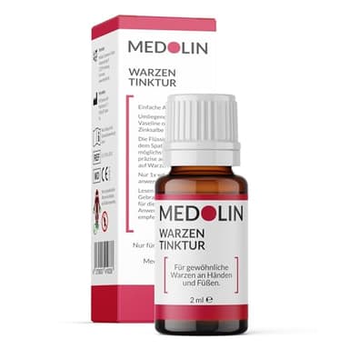 Medolin® Warzen Tinktur - Effektives Warzenmittel - Wissenschaftlich bestätige Wirkung - Einfache & schmerzfreie Anwendung - Warzen entfernen, 2 ml
