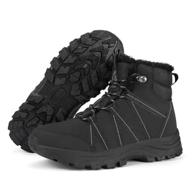 Mishansha Winterschuhe Damen Gefüttert Winterstiefel Warm Wasserdicht Wanderschuhe Rutschfeste Outdoor Schwarz 40 EU