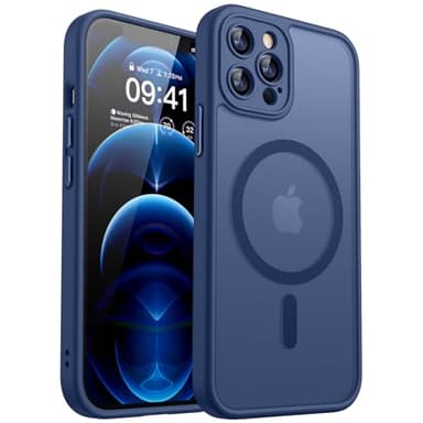 CANSHN für iPhone 12 Pro Hülle mit Kameraschutz für Magsafe (TOP Militärschutz & Magnetkraft) Extrem Haltbarkeit Hülle iPhone 12 Pro Case Stoßfest, Dunkelblau