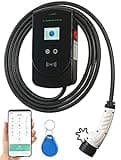 revolt Wallbox TUYA: WLAN-Wallbox für E-Autos, Typ 2, bis 11 kW, 3-phasig, 5 m Ladekabel (Ladesteckdosen, WLAN-Wallbox für E-Fahrzeuge, Handy Ladestation)