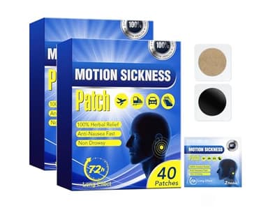 Packung Mit 80 Pflastern Gegen Reisekrankheit Reisekrankheit Seekrankheit Pflaster Für Kreuzfahrt/flugzeug/zug/bus, Wasserdichte Pflaster Gegen Übelkeit Hinter Den Ohren