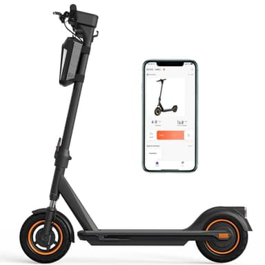 E-Scooter, Elektroroller mit Straßenzulassung (ABE), Max.20 KM/H, 10-Zoll-Räder, 350W Motor, 11.4Ah Batterie, 35-40KM, Komfortable Stoßdämpfung, APP-Verbindung, Faltbar, LED-Display