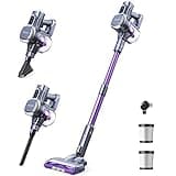 Lubluelu Akku Staubsauger mit bis zu 50Min. Laufzeit, Staubsauger Kabellos Freistehend mit Herausnehmbarem Akku für Hartböden, Tierhaare, Teppiche
