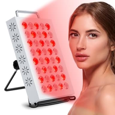 Hottoerak Rotlichtlampe Panel, 660nm & 850nm Infrarotlampe, 40LEDs Rotlicht mit Timer, Infarotlichtlampe für Haus/Büro Verwenden