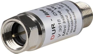 2 Stück - DUR-line V3018 Mini Inline Verstärker Verstärkung 18 dB für Sat und DVB-T2 5-2500 MHz