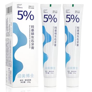 2 Stück Hydroxylapatit Zahnpasta, Whitening Zahnpasta, Hydroxyapatite Zahncreme, Tiefenreinigungs-Pflegezahnpasta, Frisch Atem Zahnpasta, Fleckenentfernung, Ganzheitlicher Schutz für Zähnen