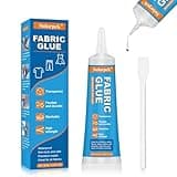 Sularpek 60 ML Textilkleber, Transparenter Stoffkleber, Waschmaschinenfest Permanenter Kleber für Stoffe, Textilkleber Extra Stark für Alle Stoffe, Baumwolle, Denim, Flanell, Polyester