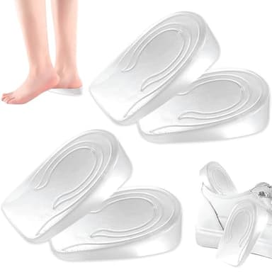 2 Paar Gel-Fersenkissen (1cm) für Damen & Herren – Weiche Silikon-Fersenpolster Gegen Schmerzen, Plantarfasziitis, Geeignet für Die Meisten Schuhe