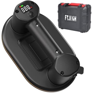 FTJKGH Vakuumheber - Akku Saugheber FüR Fliesen Und Terrassenplatten - Saugheber Mit Vakuumtechnologie, 2 Motoren, LCD-Anzeige, Tragkraft Max 300KG& 4000mAh Akku