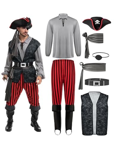 Spooktacular Creations Piratenkostüm für Erwachsene, Halloween Kostüm Männer, Herren, Kostümparty, Trick oder Treating, Cosplay-Party-M