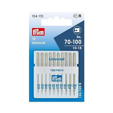 Prym 154110 Maschinennadeln Standard 70-100, 130/ 705 10 Stück Nähmaschinennadel, Stahl, silber, 3,0 x 0,3 x 0,3 cm, Standard, 130/705, No. 70-100