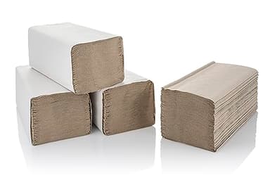 5000 Falthandtücher 1-lagig 25 x 23 cm natur Krepp ZZ-Falz Papierhandtücher Handtuchpapier Einmalhandtücher