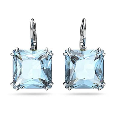Swarovski Millenia Ohrringe, Blaue, Rhodinierte Damenohrringe mit Strahlenden Swarovski Kristallen