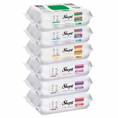 Sleepy Tücher Mix Set 1xGrün, 1xBlau, 1x Gelb, 1xLilie, 1x Orchidee, 1x Kirsche (6x 100 Stück)