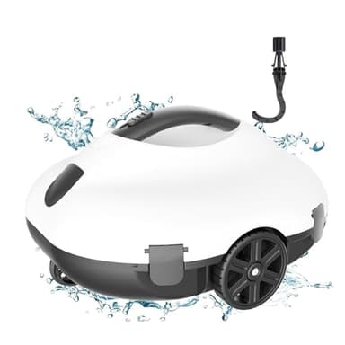 Poolroboter, Poolroboter Akku, 130 Minuten Starke Reinigungskraft, 80 m², 5200-mAh-Akku, Automatisches Parken, Kabelloser Poolroboter Dual-Antriebsmotoren für Flachem Boden Pool