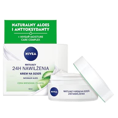 NIVEA Mattierende Tagescreme 24h Feuchtigkeitsspendend, Misch- und fettige Haut, 50ml