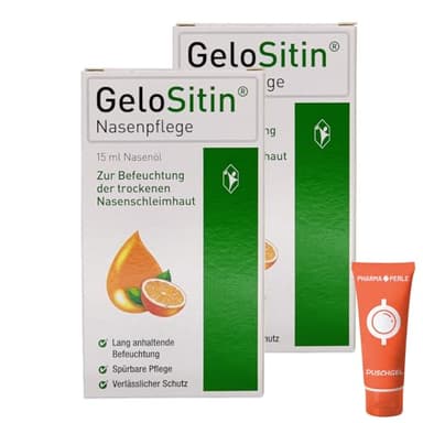 Nasenpflege, Nasenöl 2x 15 ml I zur Befeuchtung der trockenen Nasenschleimhaut I Bei Krusten- und Borkenbildung I Sesamöl I Spar-Set plus Pharma Perle give-away (2x 15 ml)