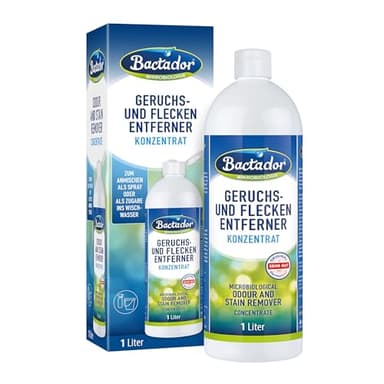 Bactador Enzymreiniger Konzentrat 1L - Geruchsentferner & Fleckenentferner - Mikrobiologischer Geruchsneutralisierer - Hundeurin / Katzenurin Entferner - Porentiefe Reinigung - Ergibt bis zu 50 Liter