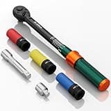 NADOKHI Drehmomentschlüssel 1/2'', 20-220Nm, Auto Drehmomentschlüssel Set 6-tlg. mit Stecknüsse 17mm/19mm/21mm, 125mm Verlängerungsstange, 1/2"-3/8" Adapter, für Reifenwechsel Auto und Motorrad