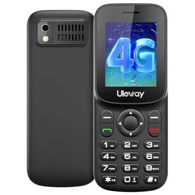uleway T185 | 4G LTE Handy mit Dual-SIM | 1.7 Zoll Farbdisplay | Bluetooth | 1000mAh Akku | Seniorenhandy Ohne Vertrag mit LED-Taschenlampe | Prepaid Tastenhandy | Schwarz