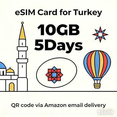 eSIM-Karte für die Türkei Prepaid-eSIM-Karte Pay-as-You-go Keine Vertragsbindung Datenpaket 10GB 5Tage