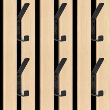 mobumeia 6 Stück Akustikpaneele Wandpaneele Kleiderhaken, Haken für Akustikpanele, doppelter Garderobenhaken Schwarz für Acoustic Panel, Akustikplatten Wandhaken Schwarz, Aluminium, 13mm